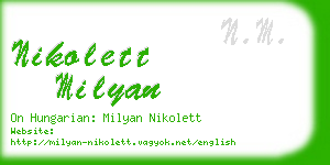 nikolett milyan business card